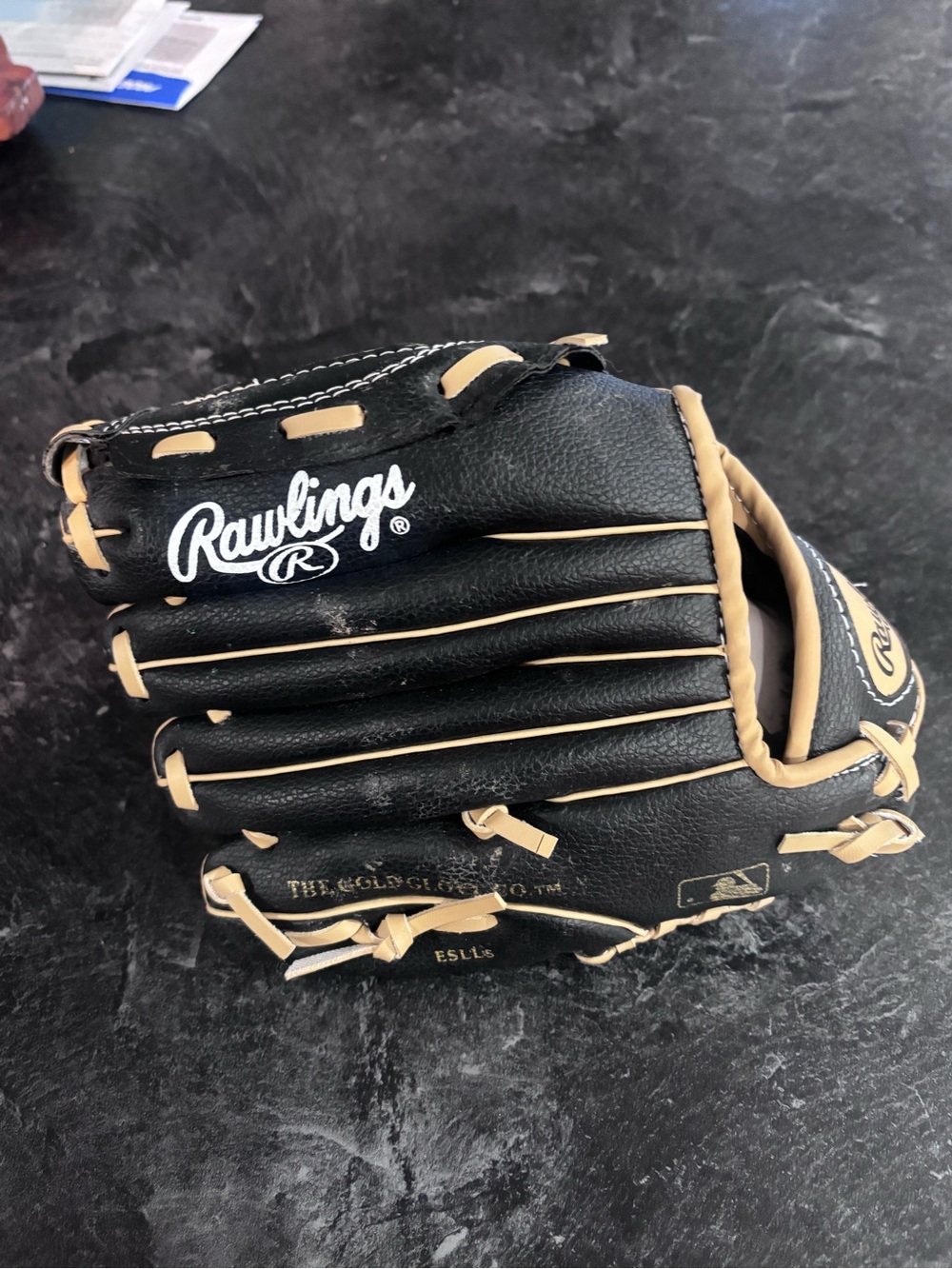 Rawlings Black with Tan Lacing Baseball Glove